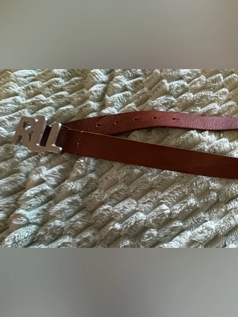 Vintage Rare Lauren  Ralph Lauren Leather Lauren Silver collection 1980s belt